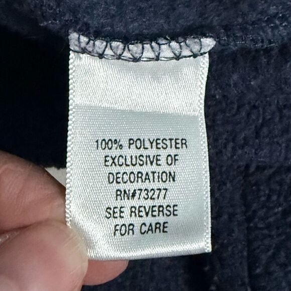 Vintage Fleece Button Front Sweater Womens M Blue Lighthouses Cottagecore - Picture 6 of 10